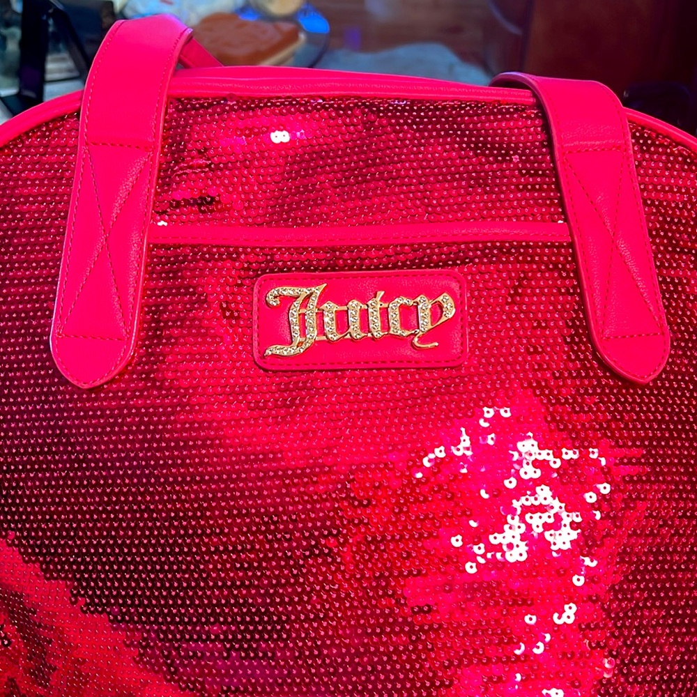 Juicy Couture Los Angeles NWT Pink Sequined Queen of Everything Messenger Bag - Picture 10 of 12